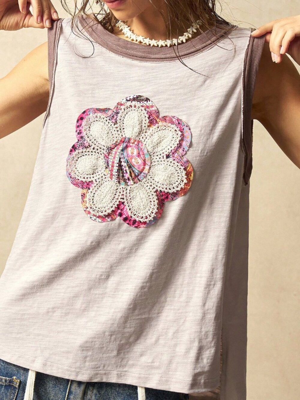 Multicolor Casual Women's Knitted Tank Top - Picture 4 of 7